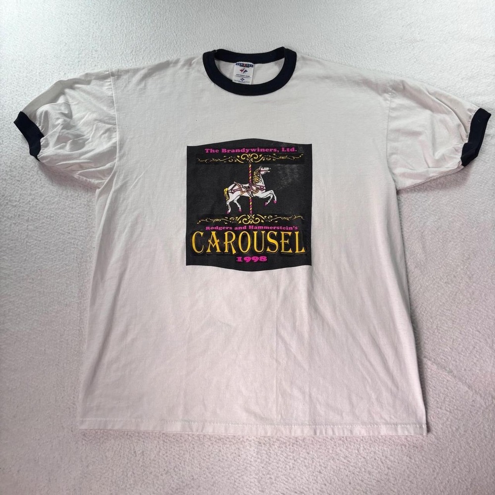 Vintage 1998 Carousel Brandywiners Ltd Ringer T-Shirt XL Made in USA